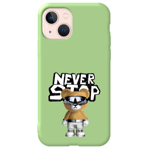 Apple iPhone 13 Never stop Light Green Colored Silicone TPU Θήκη