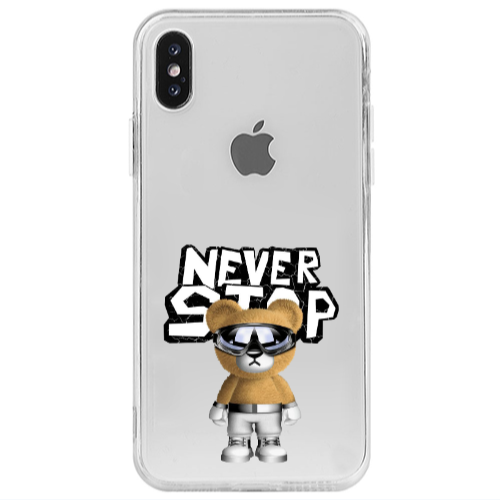 Apple iPhone X Never stop Transparent Silicone TPU Θήκη