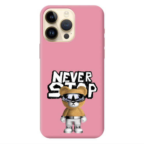 Apple iPhone 13 Pro Max Never stop Pink Colored Silicone TPU Θήκη