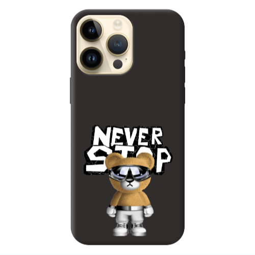 Apple iPhone 13 Pro Max Never stop Black Colored Silicone TPU Θήκη