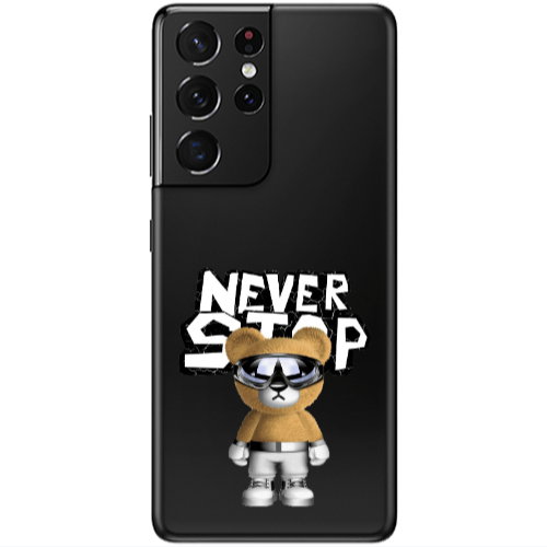 Samsung S21 Ultra Never stop Transparent Silicone TPU Θήκη