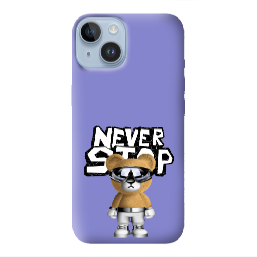 Apple iPhone 14  Never stop Purple Colored Silicone TPU Θήκη