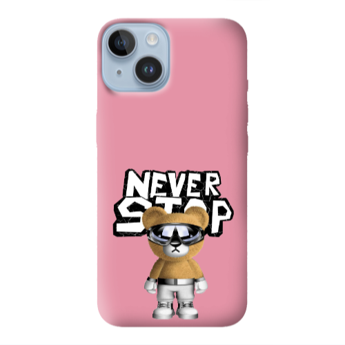 Apple iPhone 14 Plus Never stop Pink Colored Silicone TPU Θήκη
