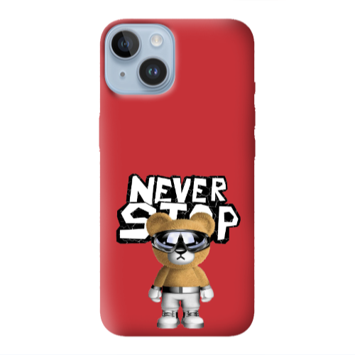 Apple iPhone 14 Plus Never stop Red Colored Silicone TPU Θήκη