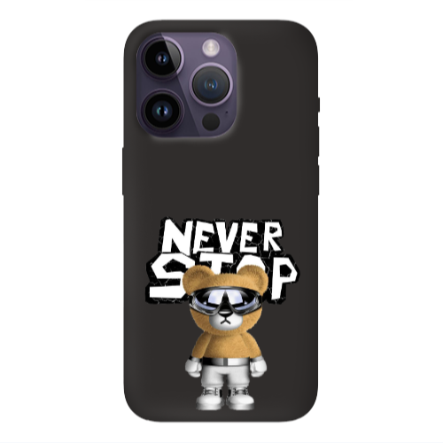 Apple iPhone 14 Pro  Never stop Black Colored Silicone TPU Θήκη