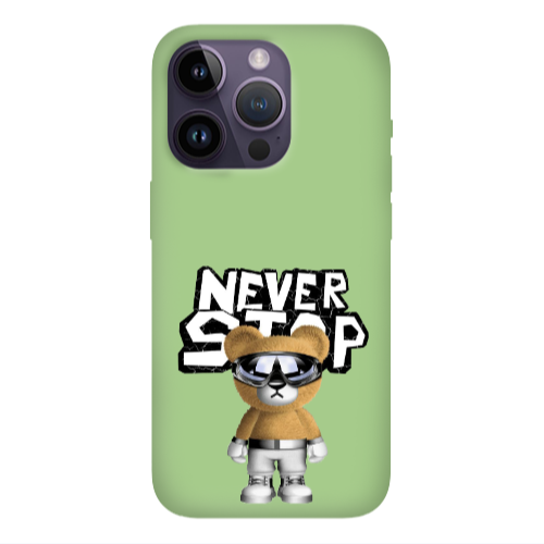 Apple iPhone 14 Pro Max Never stop Light Green Colored Silicone TPU Θήκη