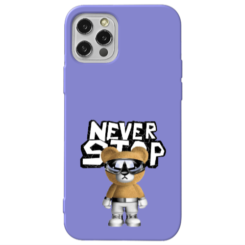 Apple iPhone 12 Pro Never stop Purple Colored Silicone TPU Θήκη