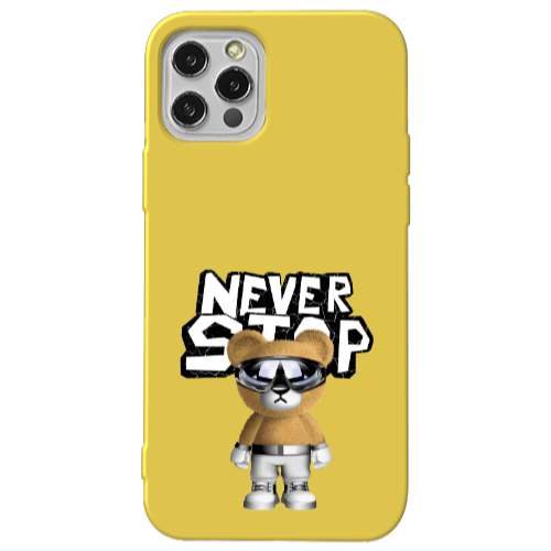 Apple iPhone 12 Pro Never stop Yellow Colored Silicone TPU Θήκη