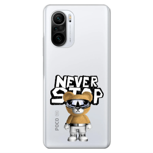 Xiaomi Poco F3 Never stop Transparent Silicone TPU Θήκη