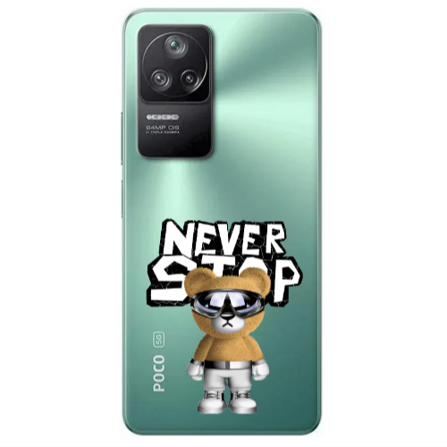 Xiaomi Poco F4 Never stop Transparent Silicone TPU Θήκη