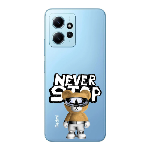 Xiaomi Redmi Note 12 4G Never stop Transparent Silicone TPU Θήκη