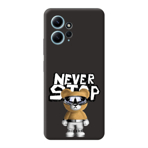 Xiaomi Redmi Note 12 4G Never stop Black Colored Silicone TPU Θήκη