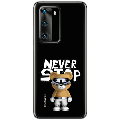 Huawei P40 Never stop Transparent Silicone TPU Θήκη