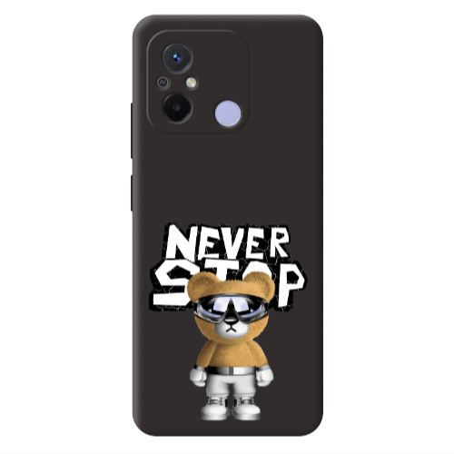 Xiaomi Redmi 12C Never stop Black Colored Silicone TPU Θήκη