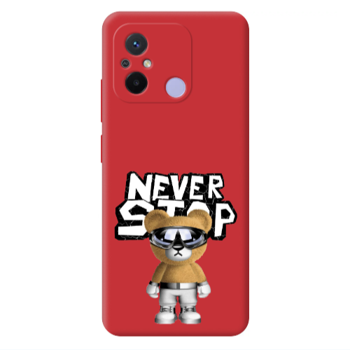 Xiaomi Redmi 12C Never stop Red Colored Silicone TPU Θήκη