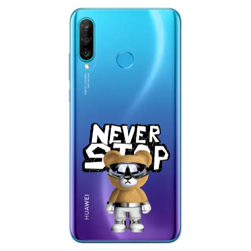 Huawei P30 Lite Never stop Transparent Silicone TPU Θήκη
