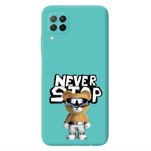 Huawei P40 Lite Never stop Turquoise Colored Silicone TPU Θήκη