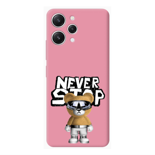 Xiaomi Redmi 12 Never stop Pink Colored Silicone TPU Θήκη