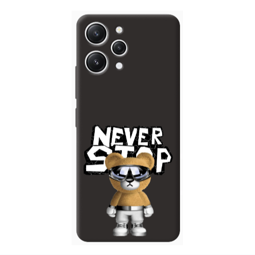Xiaomi Redmi 12 Never stop Black Colored Silicone TPU Θήκη