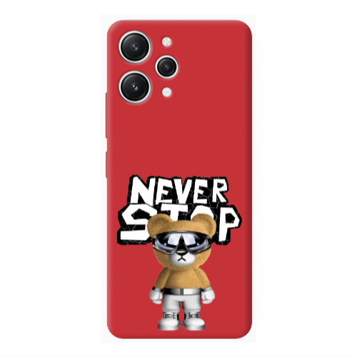 Xiaomi Redmi 12 Never stop Red Colored Silicone TPU Θήκη