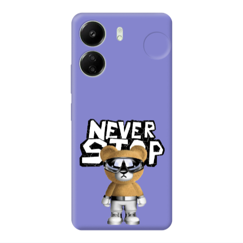 Xiaomi Redmi 13C Never stop Purple Colored Silicone TPU Θήκη