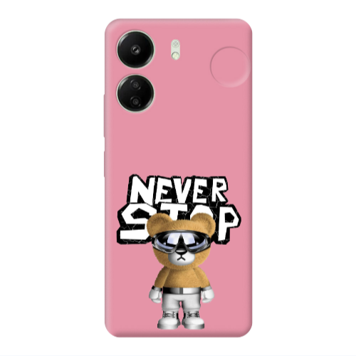 Xiaomi Redmi 13C Never stop Pink Colored Silicone TPU Θήκη