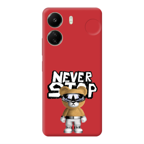 Xiaomi Redmi 13C Never stop Red Colored Silicone TPU Θήκη