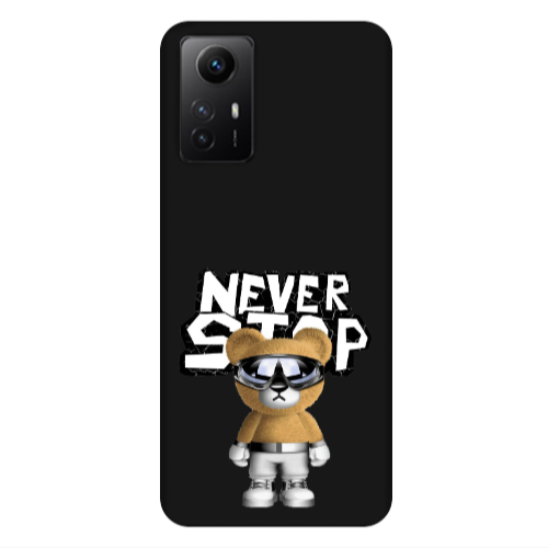 Xiaomi Redmi Note 12s Never stop Black Colored Silicone TPU Θήκη