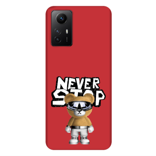 Xiaomi Redmi Note 12s Never stop Red Colored Silicone TPU Θήκη