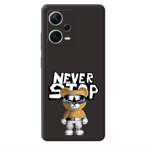 Xiaomi Poco X5 Never stop Black Colored Silicone TPU Θήκη
