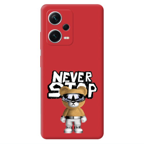 Xiaomi Poco X5 Never stop Red Colored Silicone TPU Θήκη