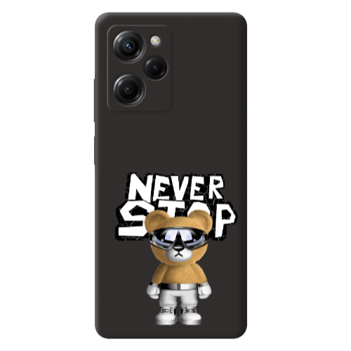 Xiaomi Poco X5 Pro Never stop Black Colored Silicone TPU Θήκη