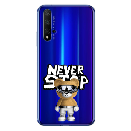 Huawei Nova 5 T Never stop Transparent Silicone TPU Θήκη