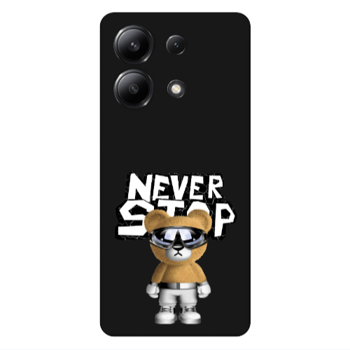 Xiaomi Redmi Note 13 4G Never stop Black Colored Silicone TPU Θήκη