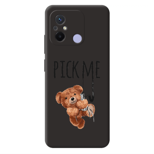 Xiaomi Redmi 12C Pick me Black Colored Silicone TPU Θήκη