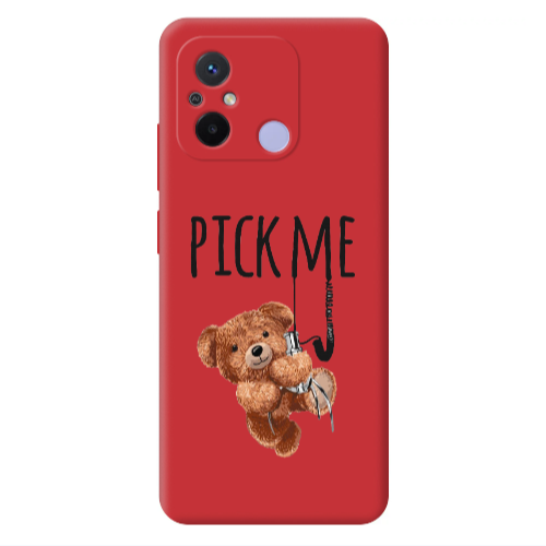 Xiaomi Redmi 12C Pick me Red Colored Silicone TPU Θήκη