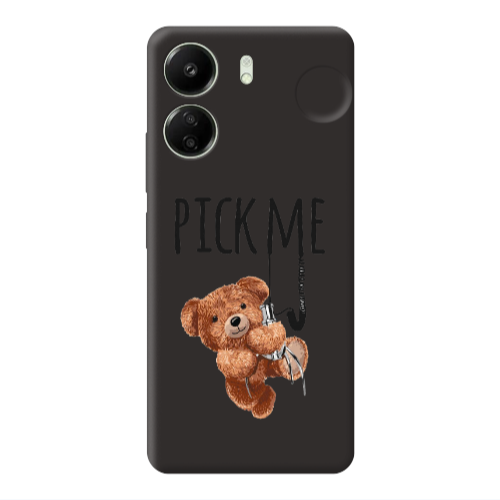 Xiaomi Redmi 13C Pick me Black Colored Silicone TPU Θήκη