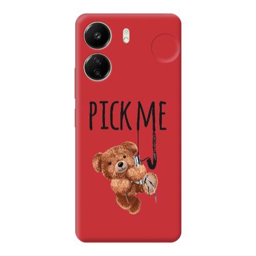 Xiaomi Redmi 13C Pick me Red Colored Silicone TPU Θήκη