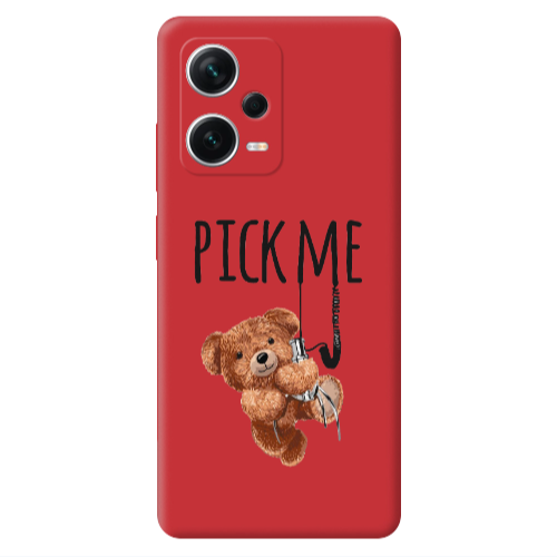 Xiaomi Poco X5 Pick me Red Colored Silicone TPU Θήκη