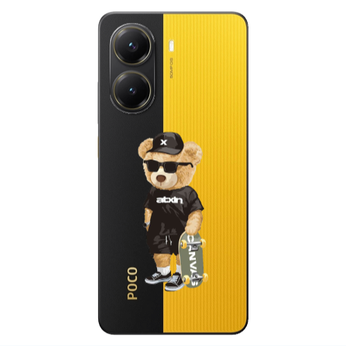 Xiaomi Poco X7 Pro Bear with glasses Transparent Silicone TPU Θήκη