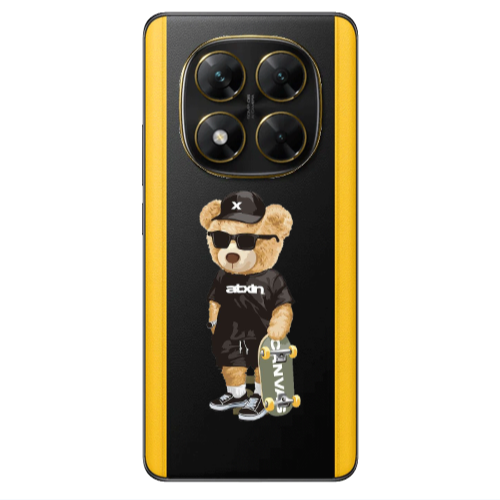 Xiaomi Poco X7 Bear with glasses Transparent Silicone TPU Θήκη