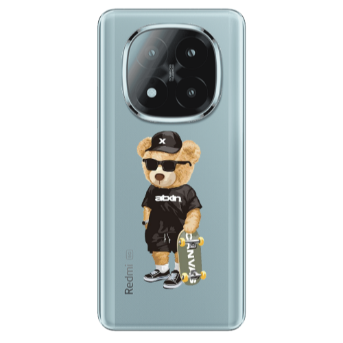 Xiaomi Redmi Note 14 Pro + 5g Bear with glasses Transparent Silicone TPU Θήκη