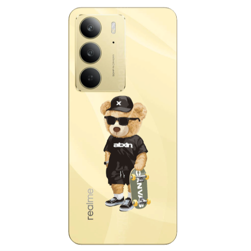 Realme C 75 Bear with glasses Transparent Silicone TPU Θήκη