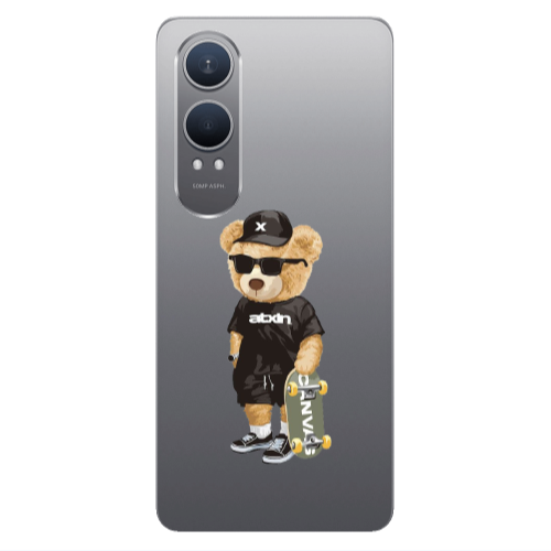 Oneplus Nord Ce 4 lite Bear with glasses Transparent Silicone TPU Θήκη