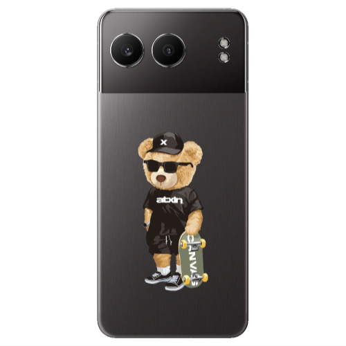 Oneplus Nord 4 Bear with glasses Transparent Silicone TPU Θήκη