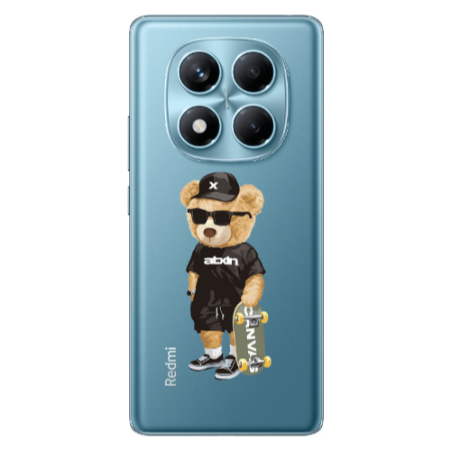 Xiaomi Redmi Note 14 Pro Bear with glasses Transparent Silicone TPU Θήκη