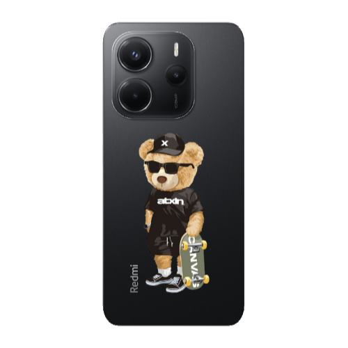 Xiaomi Redmi Note 14 Bear with glasses Transparent Silicone TPU Θήκη