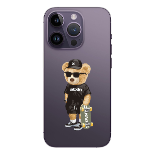 Apple iPhone 14 Pro  Bear with glasses Transparent Silicone TPU Θήκη