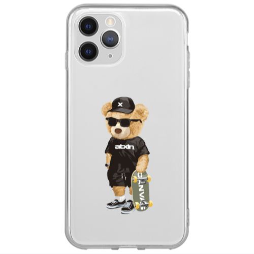 Apple iPhone 12 Pro Max Bear with glasses Transparent Silicone TPU Θήκη