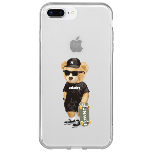 Apple iPhone 7 Plus Bear with glasses Transparent Silicone TPU Θήκη